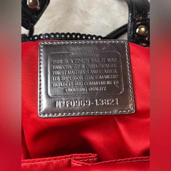 COACH Rare BLACK Sequin POPPY SPOTLIGHT Tote Shoulder Handbag #13821 - Picture 16 of 16